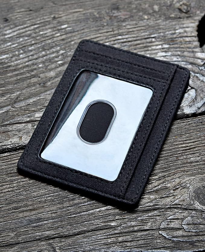 Buffway Slim Minimalist Front Pocket RFID Blocking Leather Wallets - Image 3