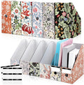 PerKoop 6 Pcs Decorative Magazine File Holders Floral Foldable File Folders by PerKoop