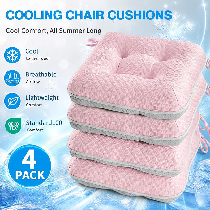 BETU Cooling Chair Cushions Set of 4, 3.5” Thick Seat Cushions, Breathable - Image 4