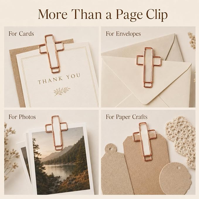 140 Pack Rose Cross Paper Clips, Decorative Paper Clips and Bookmarks - Image 7