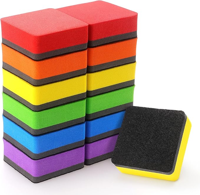 Tamaki 6 Pack Magnetic Dry Eraser Erasers 4.2'' x 2.2'', Square | Dry Erasers by Tamaki