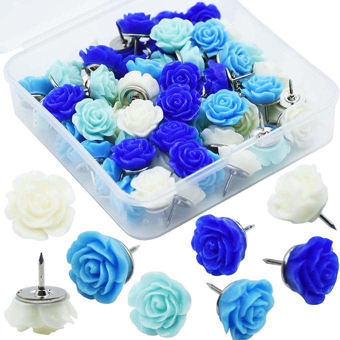 YOUDEFUL 60Pcs Decorative Pushpins, Cork Board Tacks, Bulletin Board Tacks by YOUDEFUL