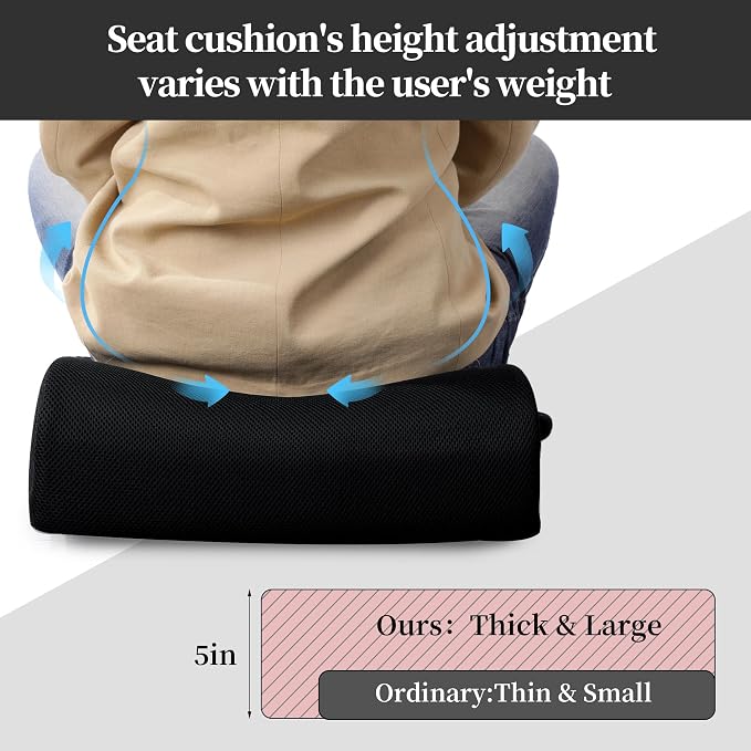 MABOZOO Extra Thick Chair Cushions, Office Chair Booster Seat Cushion to Raise - Image 2