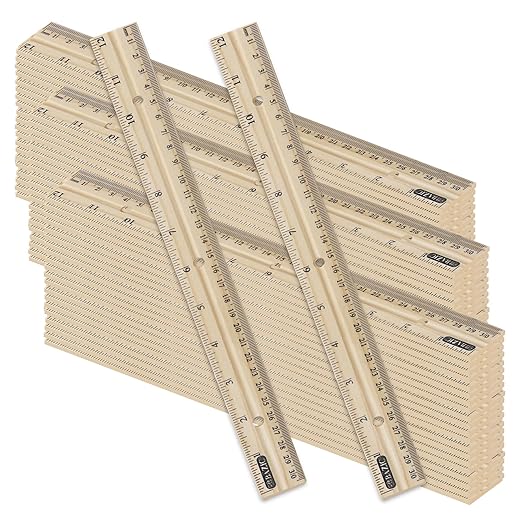 BAZIC Products 12 in Wooden Ruler, Inch & Metric, 288-Case | 12 in; clear inch by BAZICProducts