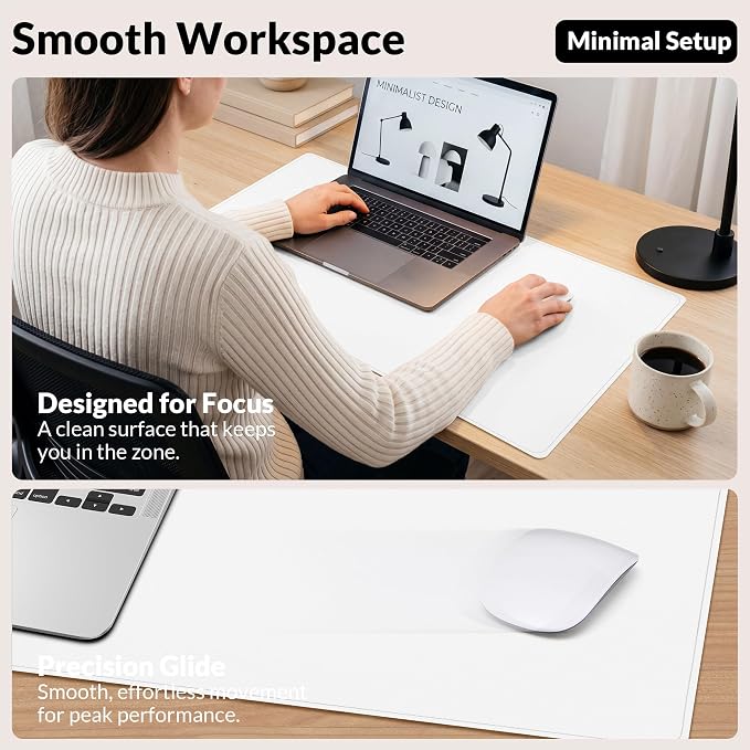AFIING Cork Desk Mat, 31.5" x 17", Desk pad Protector | Dual-Sided Cork & PU - Image 5