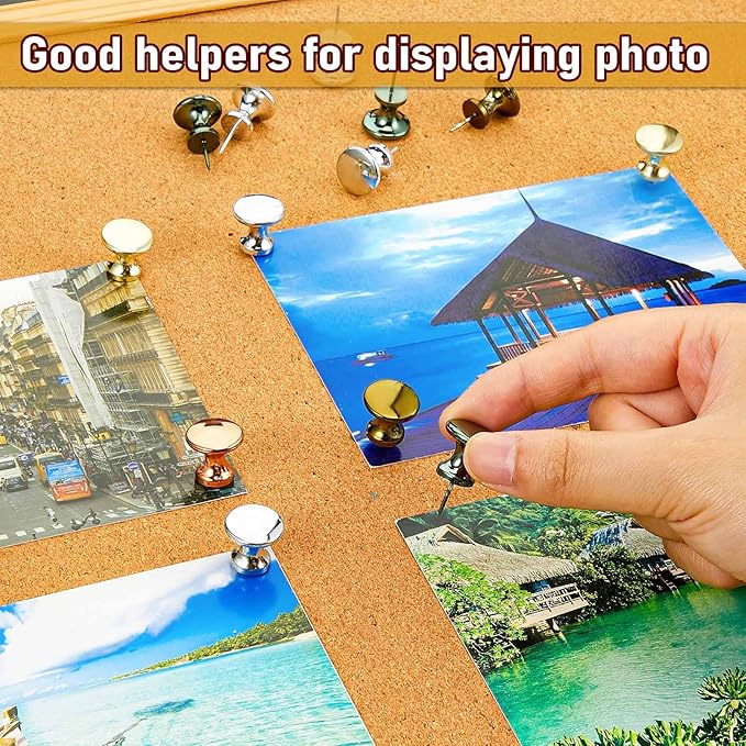Outus 100 Pcs Giant Push Pins Large Thumb Tacks Metal Heads 1 Inch Jumbo Push - Image 4