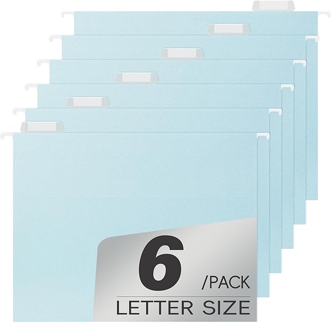pmybupo High Capacity Blue Hanging File Folders, Pastel Colors, Heavy Duty by pmybupo