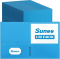 SUNEE Two Pocket Folders, 100 Pack File Folders by SUNEE