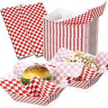 Geosar 200 Pcs Gingham Party Supply Disposable Paper Food Tray Bulk Disposable by Geosar