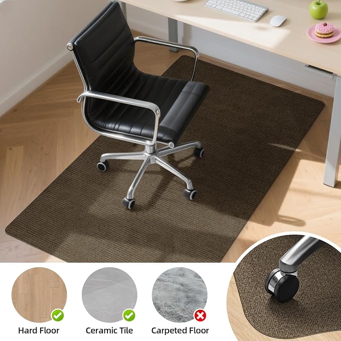 Office Chair Mat for Hardwood and Tile Floor, Anti-Slip Mat for Rolling Chair - Image 3