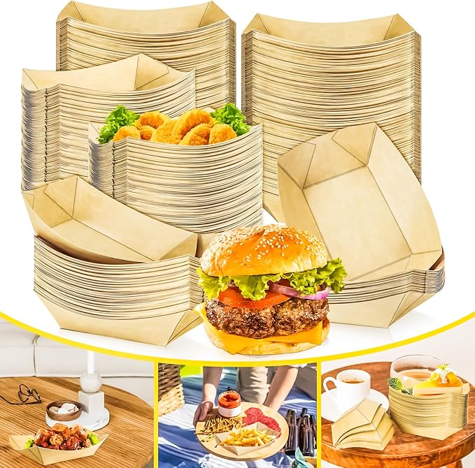 250 Pack 1Lb Paper Food Boat Trays Disposable Paper Boat Plates Containers - Image 7