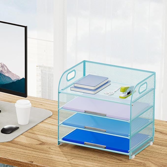 Marbrasse 4 Tier Paper Organizer Letter Tray - Image 6