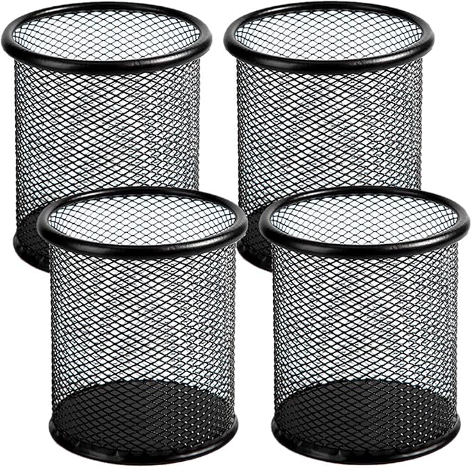 Ameceres 4 Packs Wire Mesh Pencil Holder Metal Pen Cup Desk Pen Organizer Case by Ameceres
