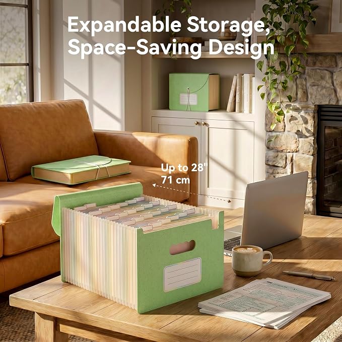 ThinkTex Accordion File Organizer, 26 Pockets Expanding File Folders, Monthly - Image 4