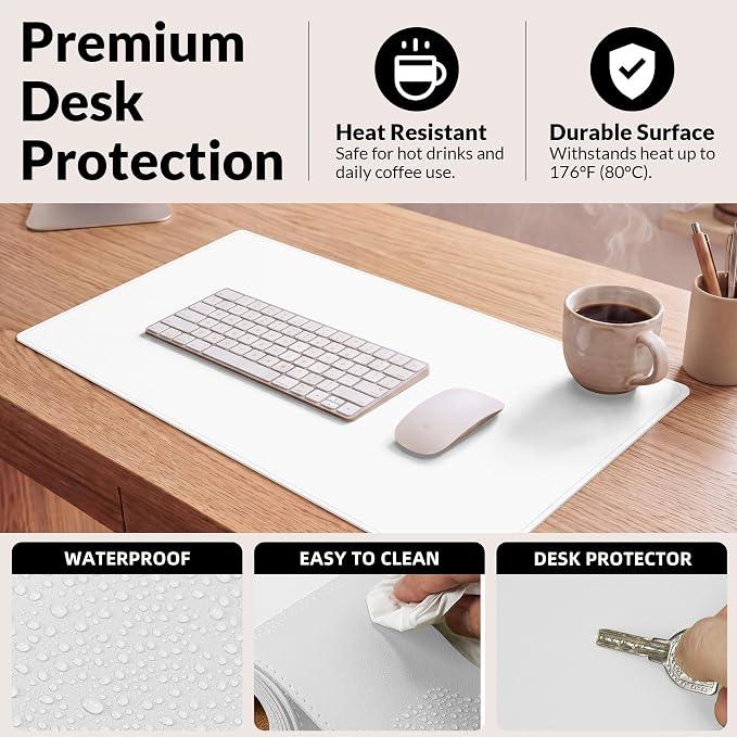 AFIING Cork Desk Mat, 31.5" x 17", Desk pad Protector | Dual-Sided Cork & PU - Image 4