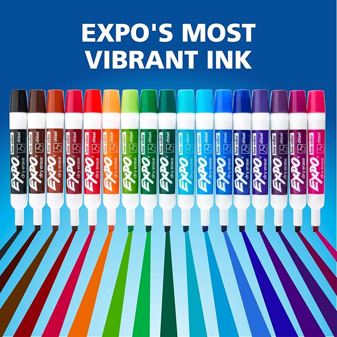 EXPO Dry Erase Markers Kit, Chisel Tip, Spray Cleaner, Office Essentials - Image 6