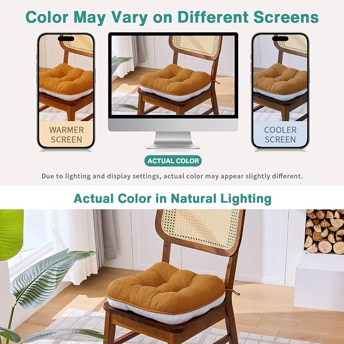 BETU Chair Cushions for Dining Chairs Set of 2, 3.5" Thick Kitchen Table Chair - Image 5