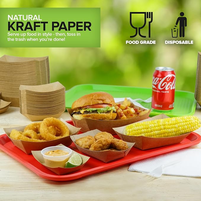 Stock Your Home Mini Disposable Brown Kraft Paper Food Trays, 0.25-Lb - Image 8