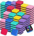 Cube Dry Erase Erasers, 96 Packs Mini Magnetic Whiteboard Dry Erasers in 6 by Duchong