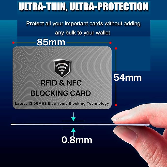 SaiTech IT 5 Pack RFID Blocking Cards, One Protects Entire Wallet Purse - Image 2
