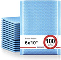 Fuxury 100Pcs Bubble Mailers 6x10" Light Blue Bubble Mailer Thick Shipping by Fuxury