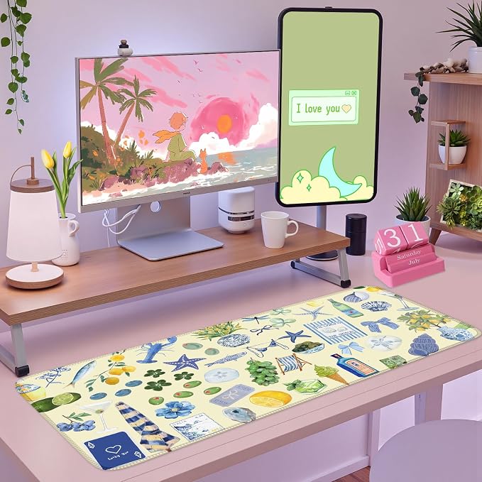 Cute Pastel Coastal Desk Mat - Image 6