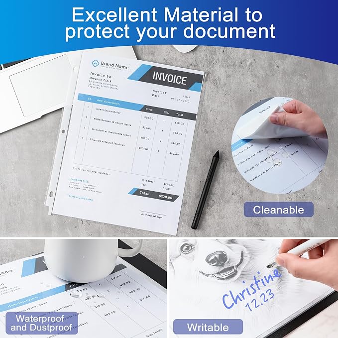 200 Pack Clear Sheet Protectors, 8.5 x 11 inch Page Protectors - Image 4