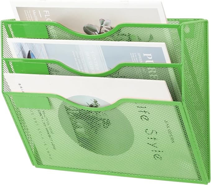 EASEPRES 3 Pocket Mesh Hanging Wall File Organizer, Wall Mounted Mail Paper - Image 7