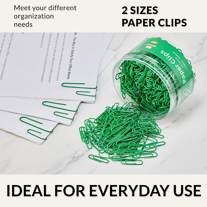 NEEWAY 450pcs Paper Clips Assorted Sizes, Small and Large Paper Clips, Coated - Image 6
