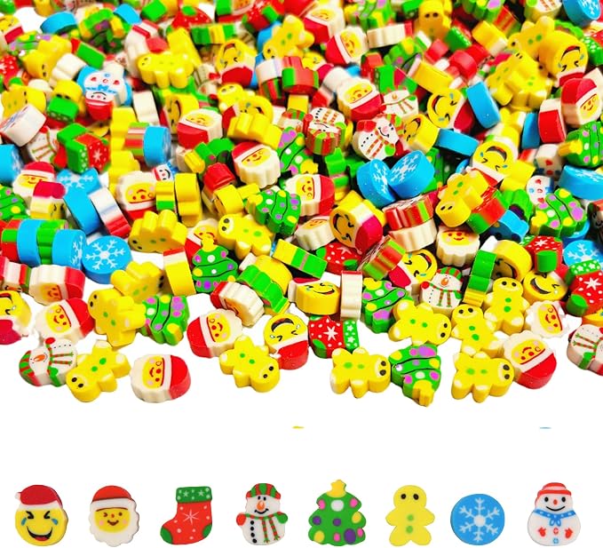 400PCS Mini Cute Christmas Erasers by MakeChoicesSimpler