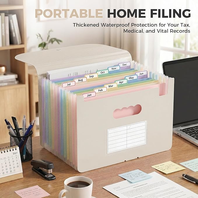 SKYDUE 13 Pocket Expanding File Folder, Accordion Document Organizer - Image 6