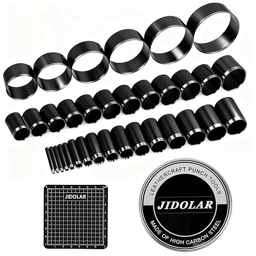 Leather Circle Cutter Tool Set, 34 Pieces Circle Punch Tools 1-25mm 30 35 40 45 by Unknown
