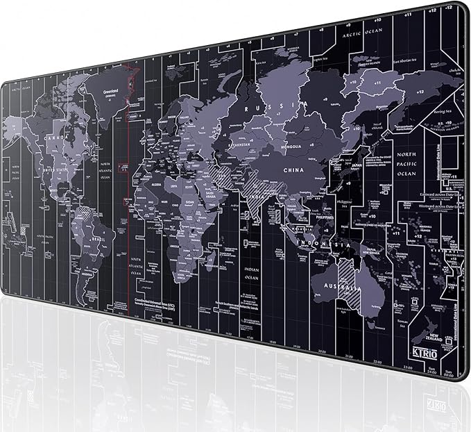 KTRIO Large Gaming Mouse Pad, Desk Mat, 31.5 x 15.7 in, World Map, XXL | Smooth by KTRIO