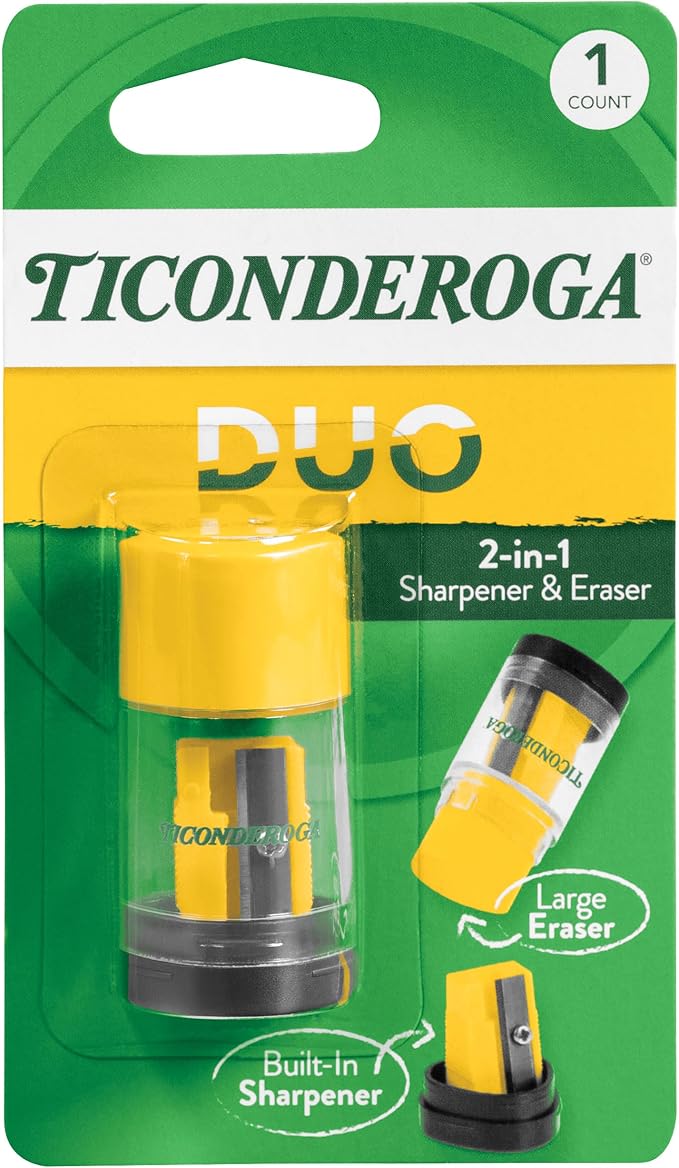 Ticonderoga Duo 2-in-1 Pencil Sharpener & Eraser by Ticonderoga