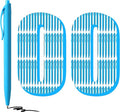 deegtran 100 Pack No Bleed Sky Blue Barrel Click Pens, Wholesale Retractable by DEEGTRANPENS