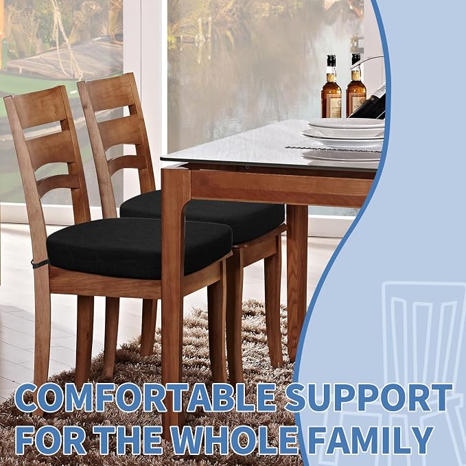 BUYUE Thickened 2.5" Dining Chair Cushions Set of 4, U-Shape High Density Foam - Image 2