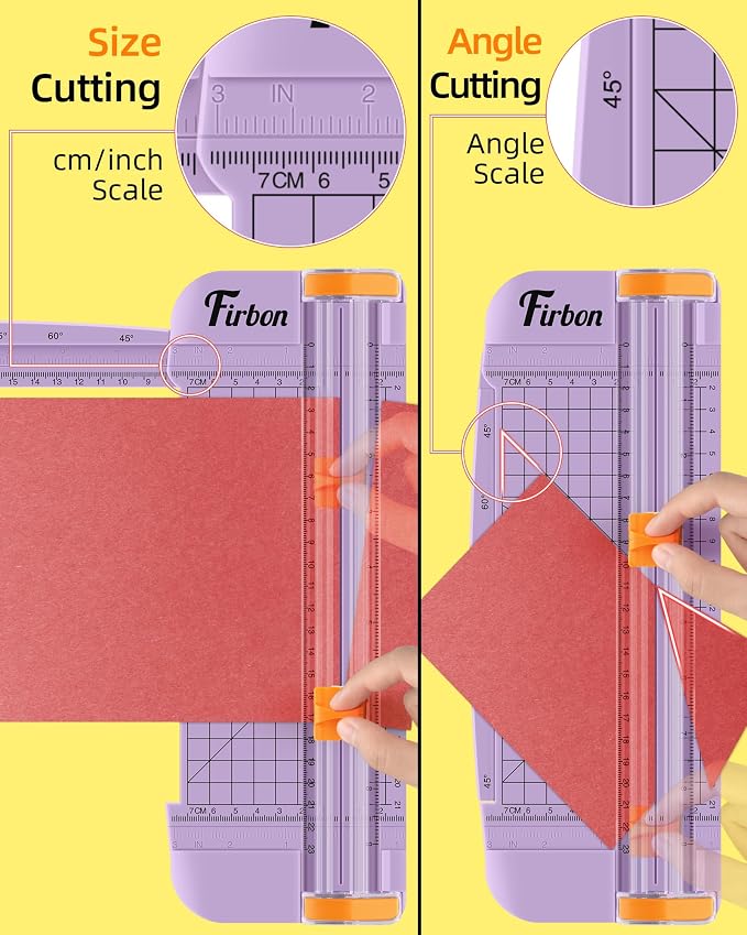 Firbon Purple A5 Paper Cutter, Straight Small Paper Trimmer - Image 4