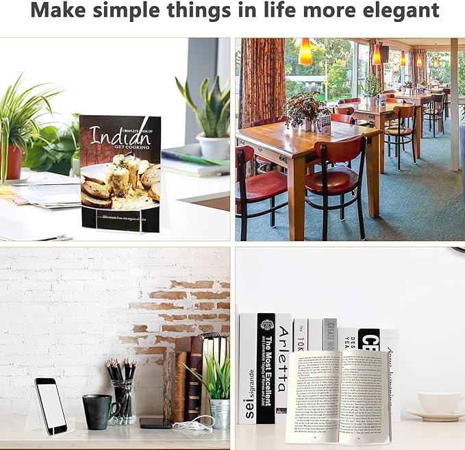 10PCS 4" x 3" Acrylic Book Display Stand Clear Easel - Image 4