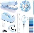 Dimonluce Blue Desk Accessories, Staple Remover, 1000 Staples, Clips Set by Dimonluce