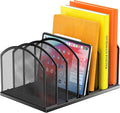 Gawerk 7-Section Metal Upright File Sorter Organizer, Office Small Letter by Gawerk
