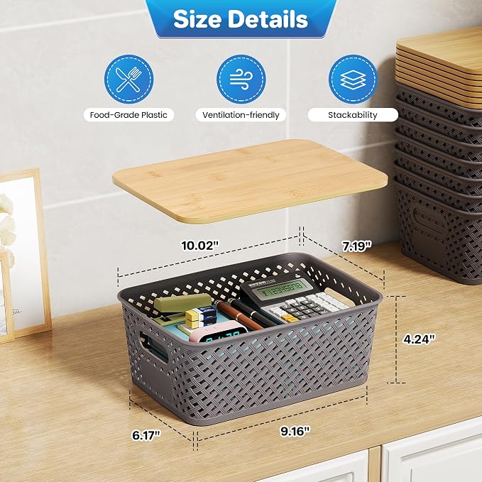 Anysig 8 Packs Plastic Storage Bins - Image 2