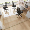 Tempered Glass Chair Mat, 4 Non‑Slip Pads, Smooth Glide & Easy Clean, Carpet by MYSUNORIA