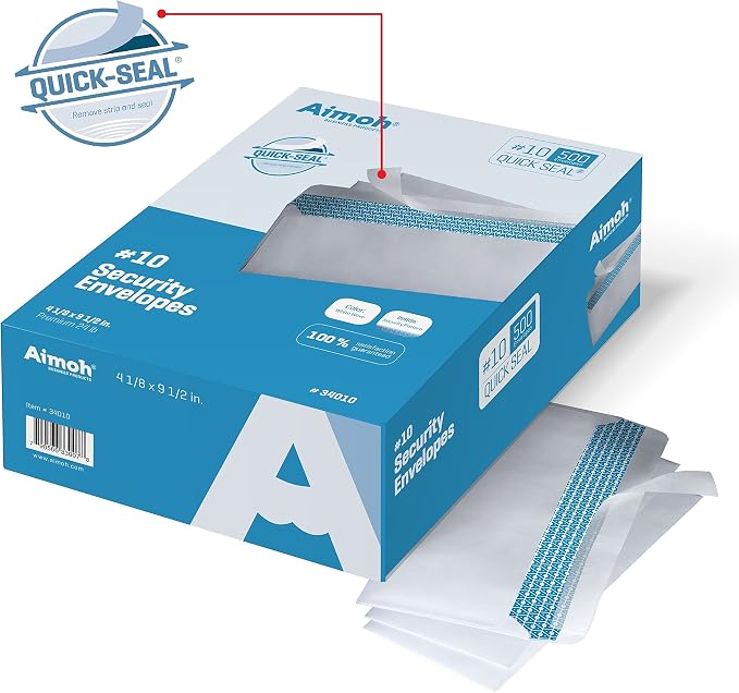 Aimoh 500#10 Security Self Seal Mailing Envelopes Letter Size, Windowless - Image 5
