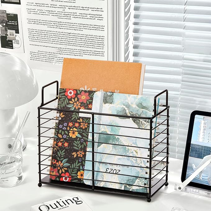 Noamus Metal Magazine Rack, Newspaper Book Tablet Storage Basket, File Holder - Image 5