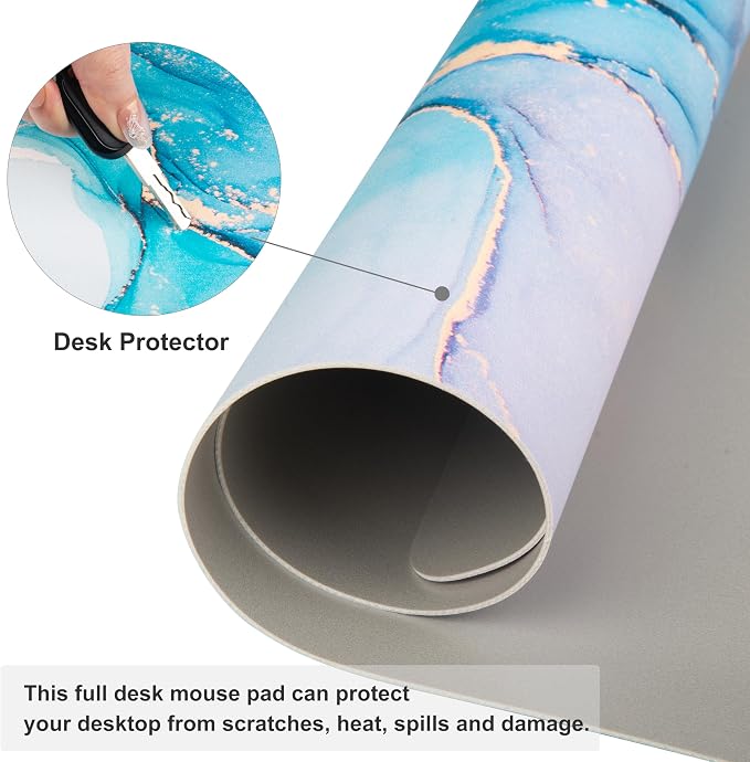 QIYI Large Mouse Pad, PU Leather Desk Mat - Image 3