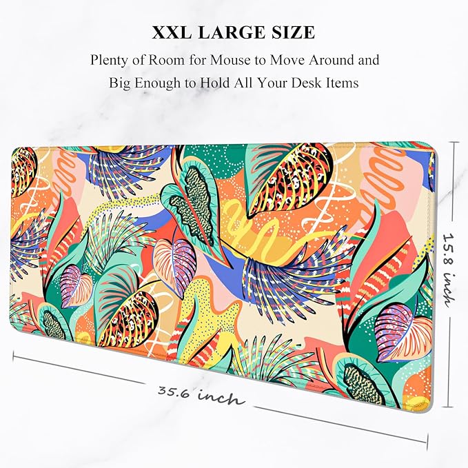 Auhoahsil Desk Mouse Pad, Large Gaming Mousepad, XXL Desk Pad, Extended Long - Image 2