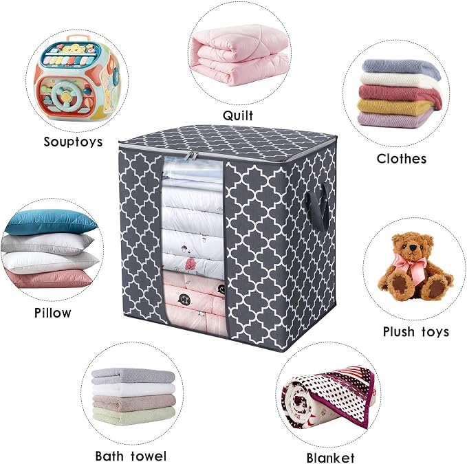 WISELIFE Storage Bags 2 Pack/100L Large Blanket Clothes Organization and - Image 4