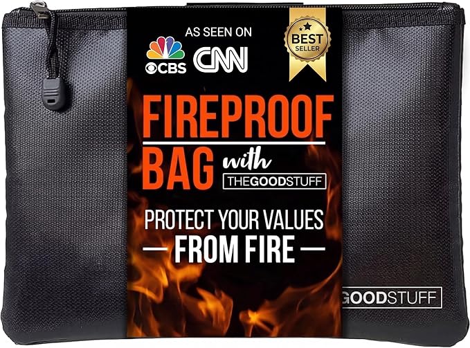 Fireproof Money Bag for Cash – Waterproof Document Holder by TheGoodStuff