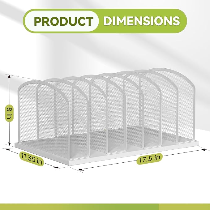 Desk File Organizer Vertical 7 Sections Mesh File Sorter Paper Storage Organizer - Image 2