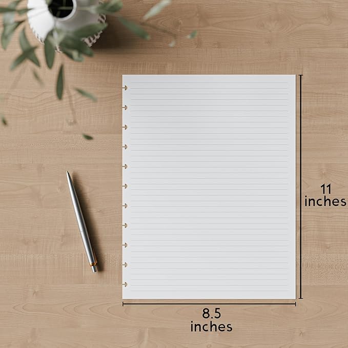 Discbound Letter Size Lined Paper Refill, 250 Sheets, 8.5 in x 11 in, 100 GSM - Image 2